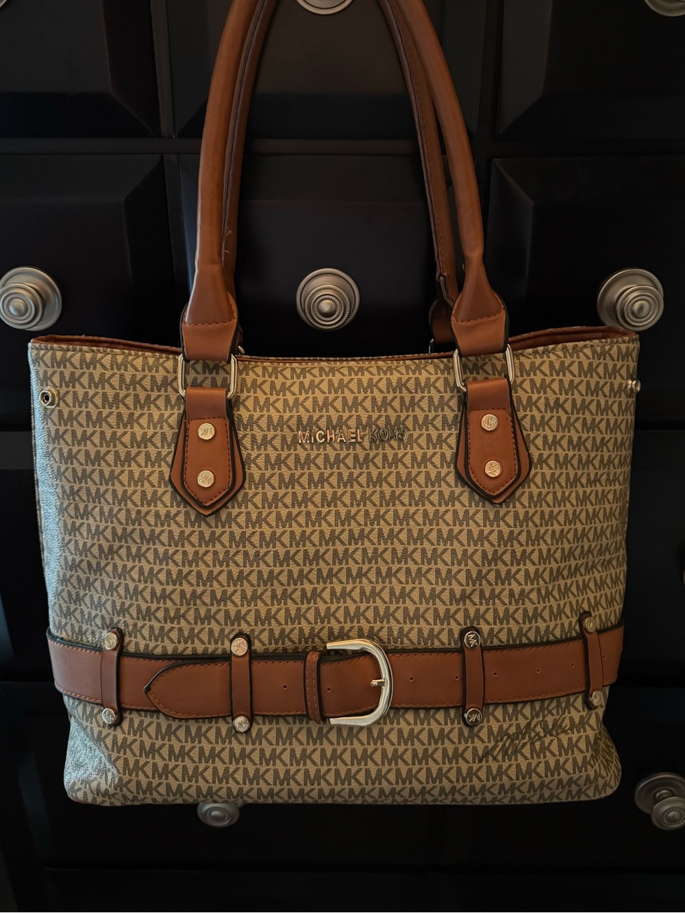 Michael Kors MK Signature Belted Tote